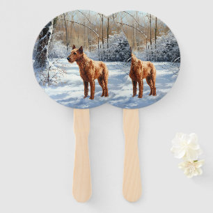 Éventail Terrier Irlandais Laissez Tomber la Neige Noël