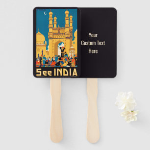 Éventail Texte personnalisé "See India" Ensemble de ventila