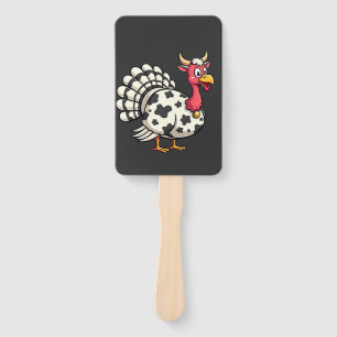 Éventail Thanksgiving Turkey Moo Cow Head Fundy Fall Family