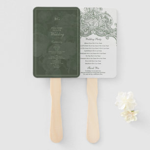 Éventail Thème de mariage de jardin vert botanique vintage