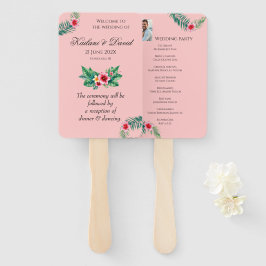Éventail Thème mariage à fleurs tropicales