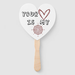 Éventail Ton coeur est mon boussole