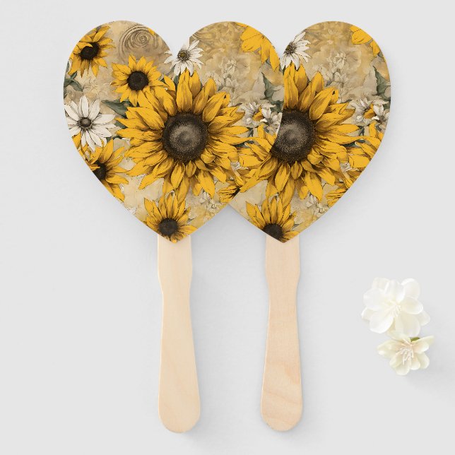 Éventail Tournesol (Devant et derrière)