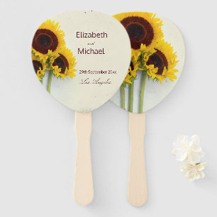Éventail Tournesol Rustique Mariage