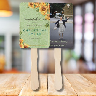 Éventail Tournesol Vintage Jardin Aquarelle Retrait