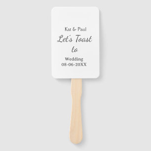 Éventail Trinquons au mariage nom date couple simple