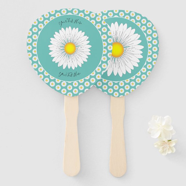 Éventail Turquoise Plutôt Petite Faisée Personnalisé Paddle (Devant et derrière)