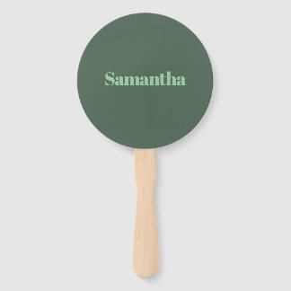 Éventail Typographie de nom personnalisée élégante |vert sa