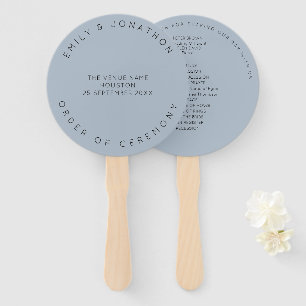 Éventail Typographie minimale Dusty Blue Personnaliser Mari