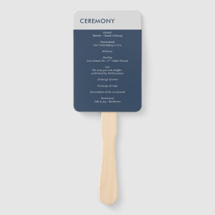 Éventail Typographie minimaliste moderne bleu marine gris