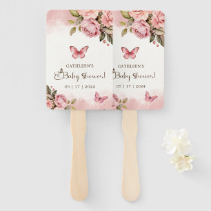 Éventail Un Baby shower Floral Petit Papillon