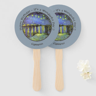 Éventail van Gogh Starry Night Over the Rhone Party Objets