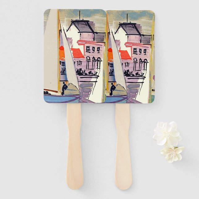 Éventail Venise Raoul Dufy Ensemble de fans (Devant et derrière)