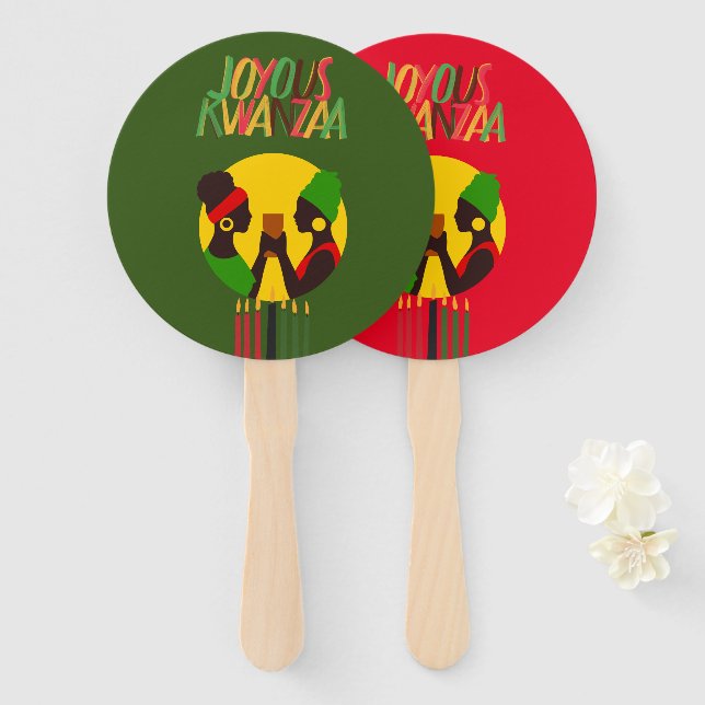 Éventail Ventilateur à main Kwanzaa - Fête Faveur (Devant et derrière)