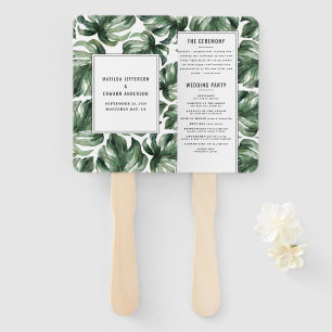 Éventail Ventilateur à main mariage en feuilles de palmier