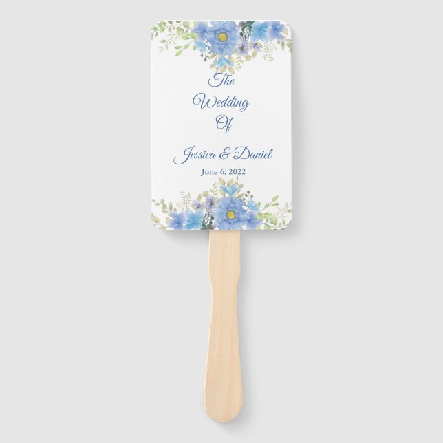 Éventail Ventilateur à main Mariage floral (Devant)