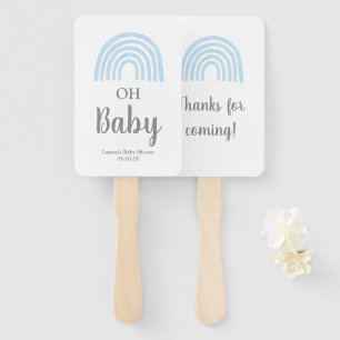 Éventail Ventilateur de baby shower bleu ciel