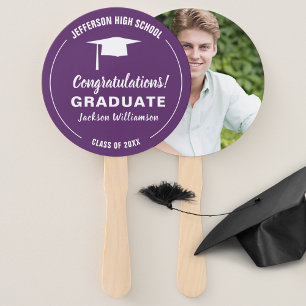 Éventail Ventilateur de diplôme de votre école Couleur Phot