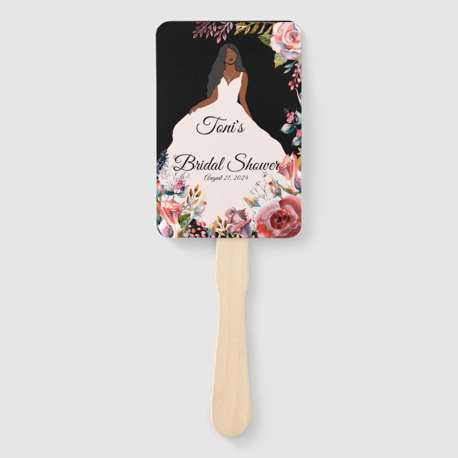 Éventail Ventilateur de Fête des mariées de mariée afro-amé (Devant)