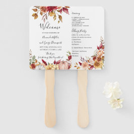 Éventail Ventilateur de programme mariage de automne à fleu