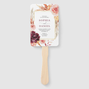 Éventail Ventilateur du programme de mariage en herbe Boho 