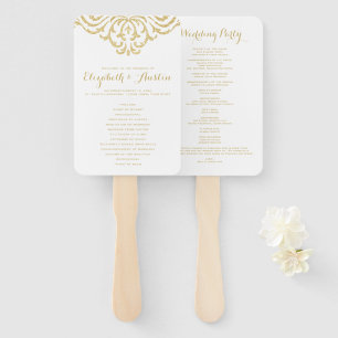 Éventail Ventilateur du programme de mariage Gold Vintage G