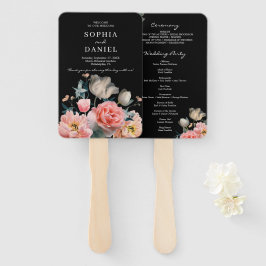 Éventail Ventilateur du programme de mariage romantique ave