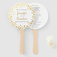 Ventilateur du programme de mariage rond Gold conf