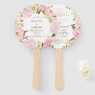 Éventail Ventilateur du programme de mariage rose floral ro