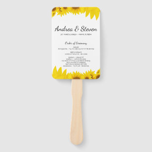Éventail Ventilateur du programme de mariage Sunflowers. Me