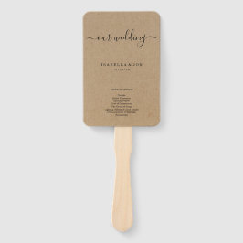 Éventail Ventilateur du programme de messe mariage / cérémo