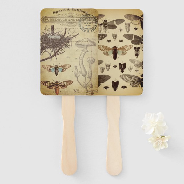 Éventail Ventilateur Mariage de champignons 2 (Devant et derrière)