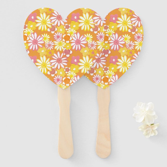 Éventail Ventilateurs À Main Fleurs D'Été (Devant et derrière)