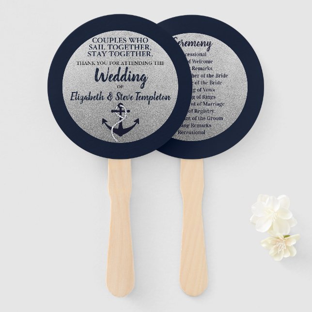 Éventail Ventilateurs du Programme d'Ancres nautiques (Devant et derrière)