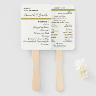 Éventail Ventilateurs du programme de Cérémonie de Mariage 