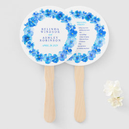 Éventail Ventilateurs du programme de mariage Blue pansy aq