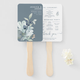 Éventail Ventilateurs du programme Floral Dusty Blue Waterc