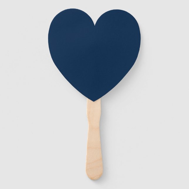 Éventail Ventilateurs en forme de coeur bleu Oxford - perso (Devant)