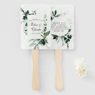 Éventail Verdure rustique Aquarelle Eucalyptus Mariage