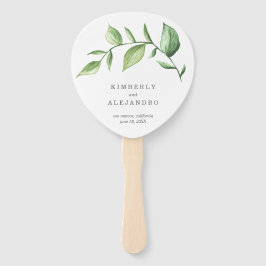 Éventail Verdure Rustique Elégant Mariage aquarelle