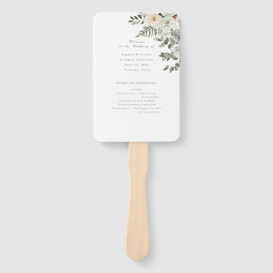 Éventail Vert sauge - Élégant floral botanique mariage blan