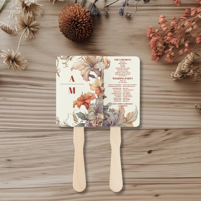 Éventail Vintage Floral Art Nouveau Mariage (Créateur téléchargé)