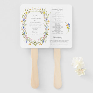 Éventail Vintage Monogramme Colorful Garden Wedding Program