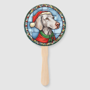 Éventail Vitrail de Noël Weimaraner