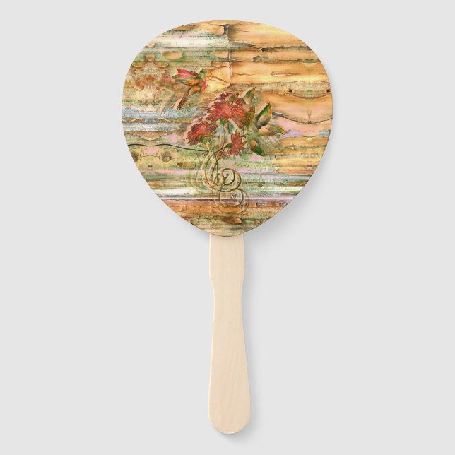 Éventail Vol Shabby Chic Hummingbird (Devant)