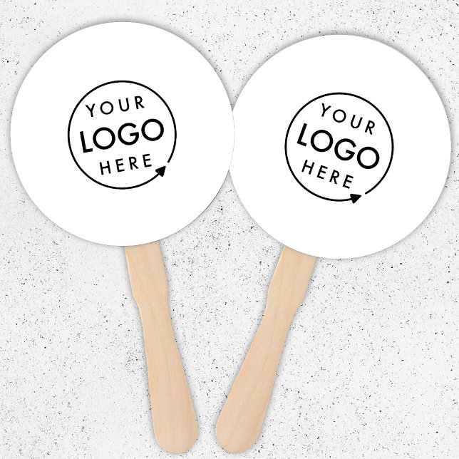 Éventail Votre logo | Promotionnels Entreprise moderne (Company branded professional hand fans for small business promotion & events.)