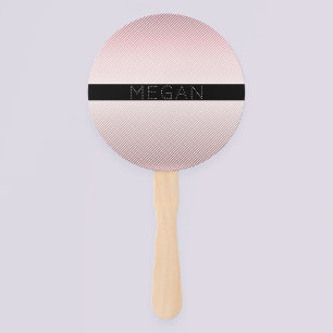 Éventail Votre nom Ombre Rose mince et bandes blanches
