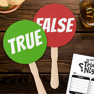 Éventail Vrai / Faux vert vif quiz rouge jeux signalises