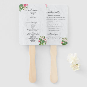 Éventail Watercolor Magnolia Fleurs Programme de mariage