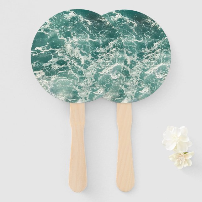 Éventail Waves Blue Green (Devant et derrière)